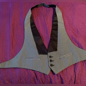 Bracci tux vest  black and silver vest L/XL adjustable at neck and back